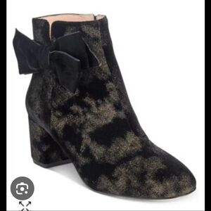 Kate Spade Langley  Black and Gold Ankle Booties